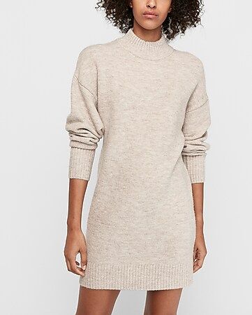 oversized mock neck shift sweater dress | Express