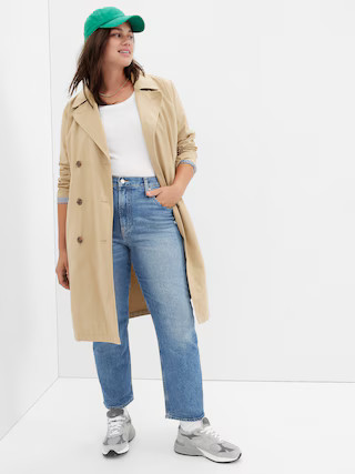 High Rise Destructed Straight Jeans with Washwell | Gap Factory