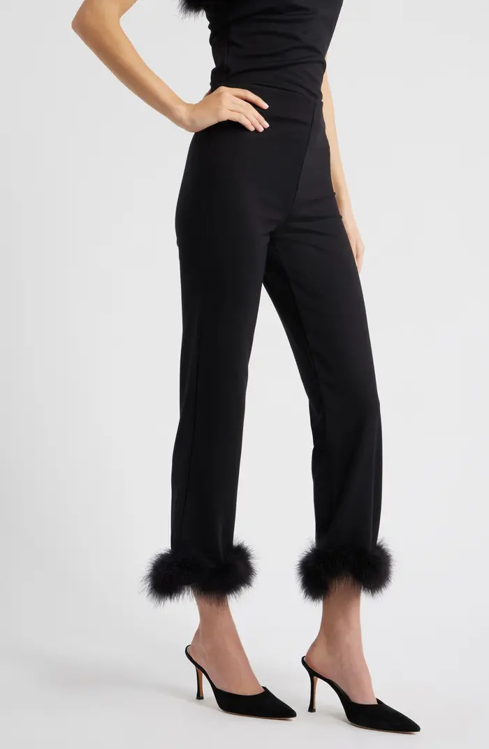 MANGO Feather Hem Capri Pants | Nordstrom | Nordstrom