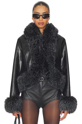 Adrienne Landau Ivy Jacket in Jet Black from Revolve.com | Revolve Clothing (Global)