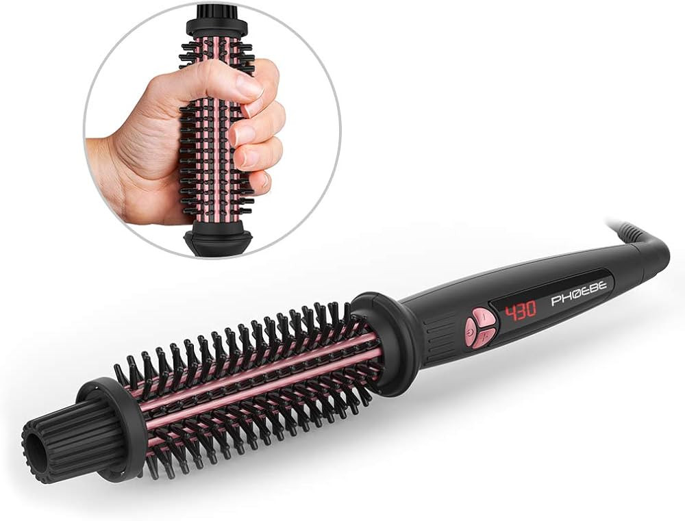 PHOEBE Curling Iron Brush, 1 Inch Dual Voltage Travel-Friendly Tourmaline Ceramic Ionic Hair Curl... | Amazon (US)