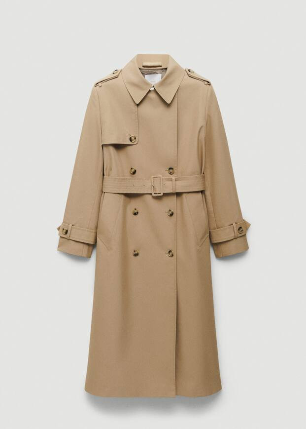 Double-breasted cotton trench coat -  Women | Mango United Kingdom | MANGO (UK)