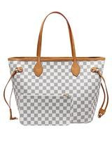 'Grace' Canvas Checked Tote Bag with Pouch (4 Colors) | Goodnight Macaroon