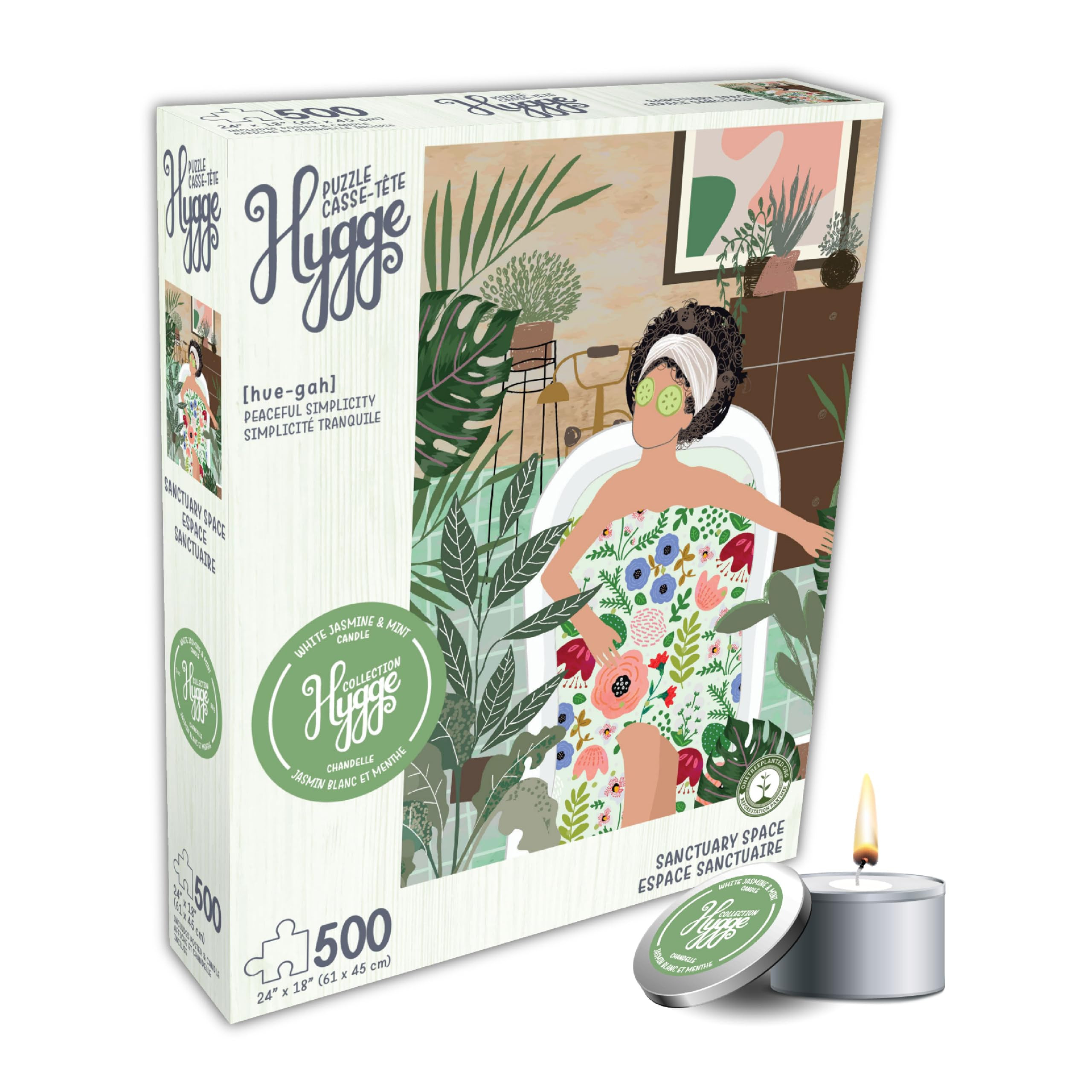 500 Piece Puzzle for Adults Hygge Sanctuary Space Aromatherapy Jigsaw + Scented Candle by Playvie... | Amazon (US)