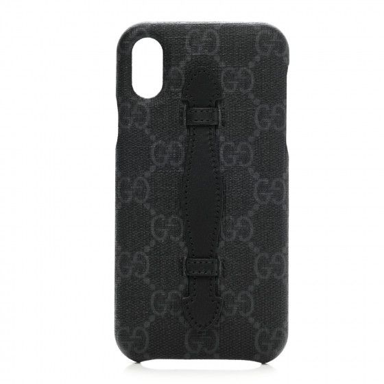 GUCCI GG Supreme Monogram Top Handle iPhone X/XS Case Black | Fashionphile