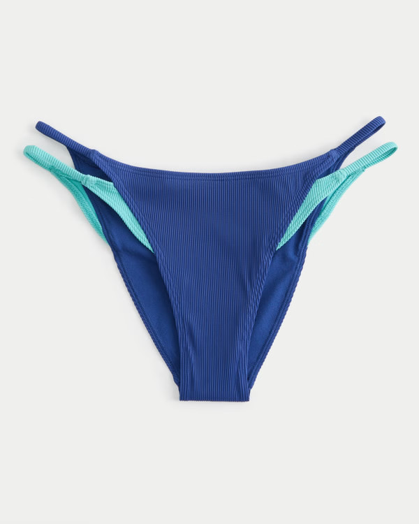 Women's Gilly Hicks Strappy Layered High-Leg Cheeky Bikini Bottom | Women's Clearance | Hollister... | Hollister (US)