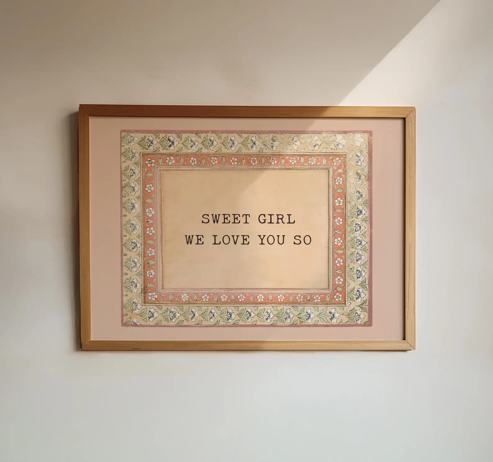 Sweet Girl We Love You so Print – Baby Nursery Quote Art, Vintage Floral Kids Room - Etsy | Etsy (US)