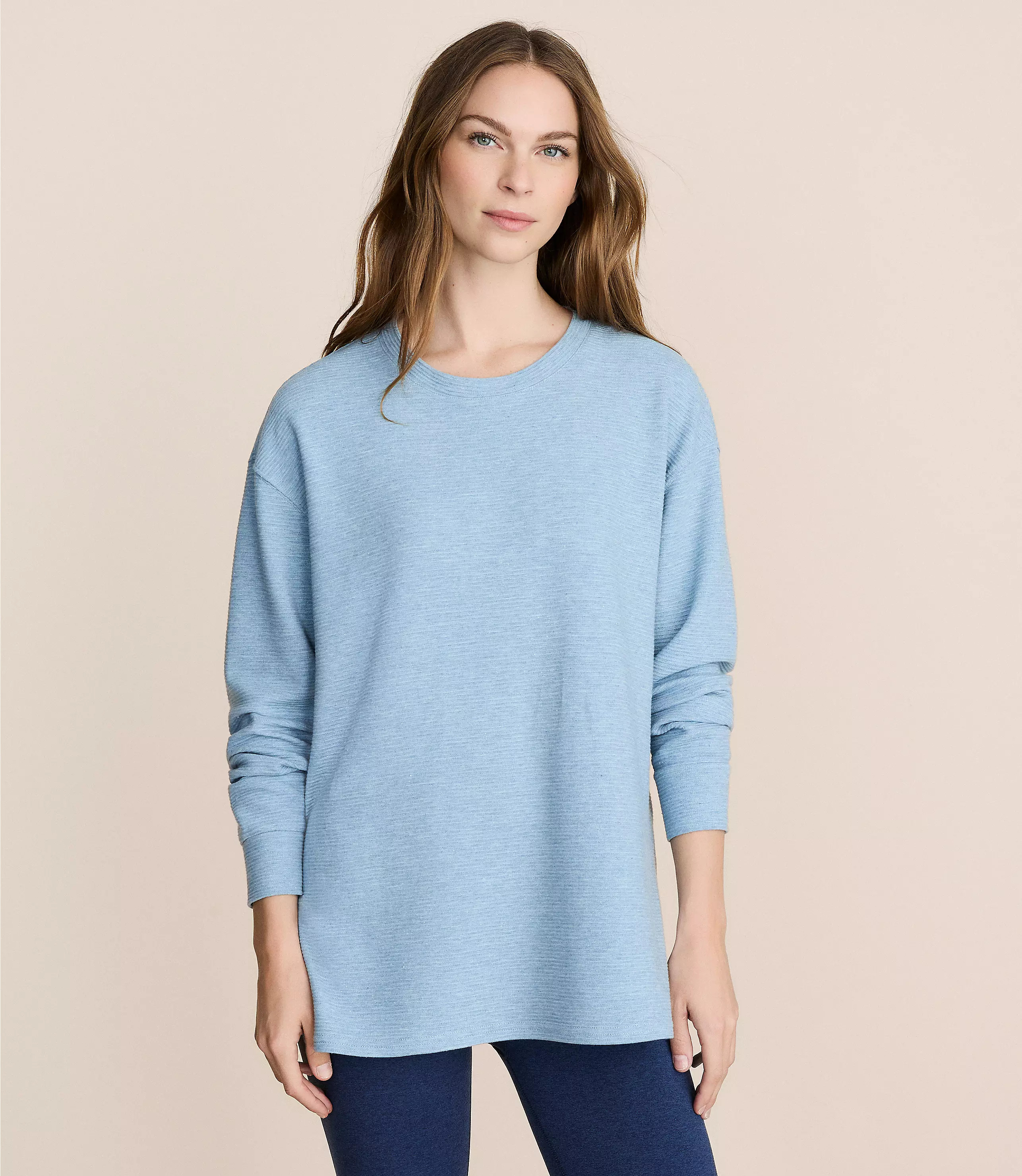 Lou & Grey Flecked Ottoman Side Slit Tunic Top | LOFT