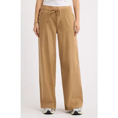 BP. Stretch Twill Wide Leg Pants in Brown Coffee at Nordstrom, Size Large | Nordstrom