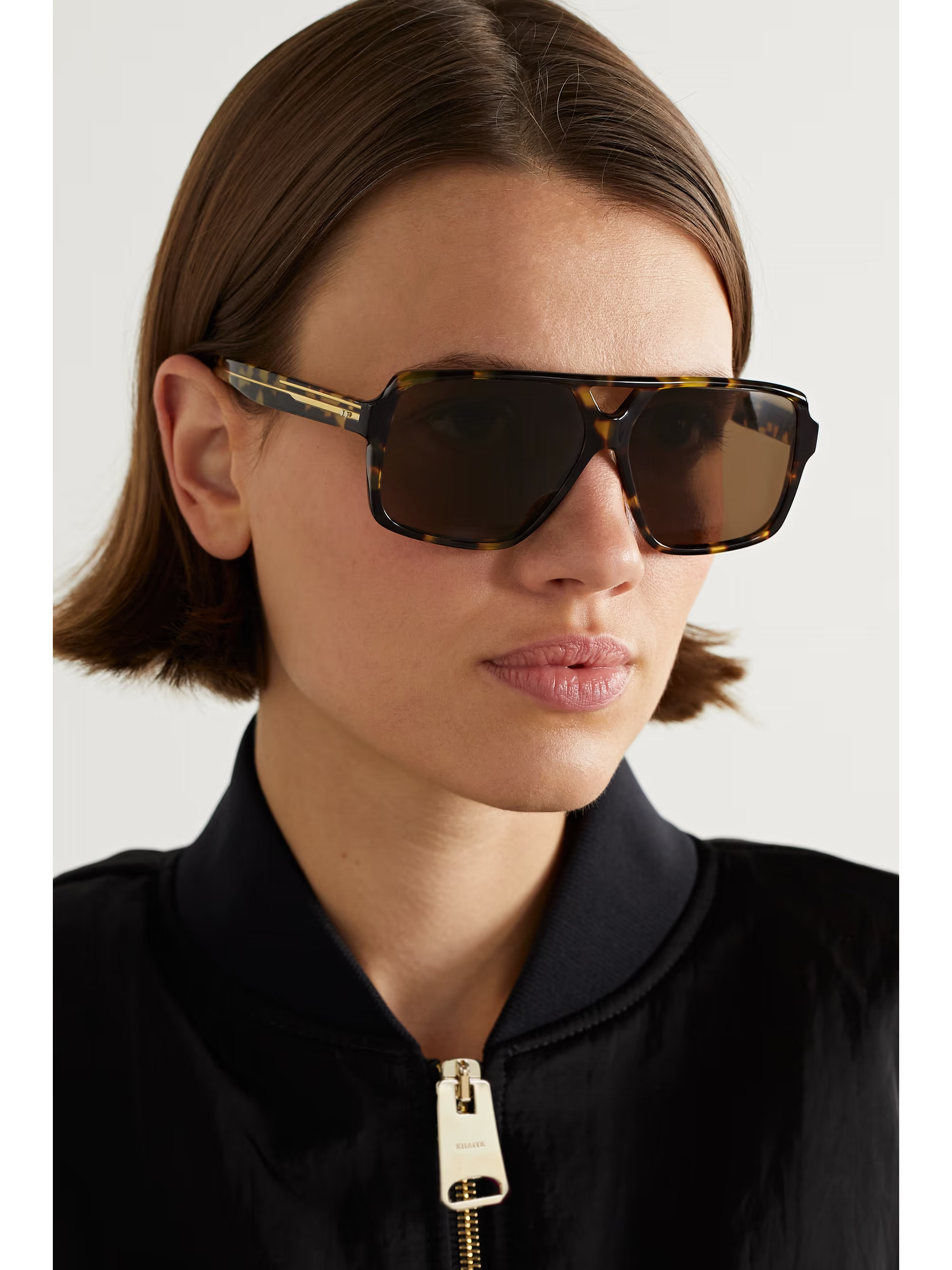 + Khaite 1977C aviator-style tortoiseshell acetate and gold-tone sunglasses | NET-A-PORTER (US)