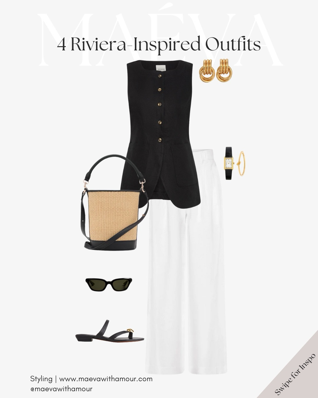 4 Riviera-inspired outfits for your most elegant summer escapes 🤍 From crisp whites to tailored black and natural textures, these looks are designed for ease, elegance, and that effortless coastal charm ✨ Perfect for seaside lunches, gallery strolls, or golden hour dinners! 

Which one would you wear first? 🤍

❤️ Adore these looks? Comment SHOP to receive a DM with the link or head to the link in bio to shop the looks & more! 

👉 Save & Follow to discover French-inspired style and wardrobe tips, designed to 
elevate your everyday fashion!

With Amour, M.

#frenchstyle #capsulewardrobe #chicandminimal #everydaystyle #styleinspo #ootd #frenchriviera #coastalstyle #elevatedstyle 

#LTKTravel #LTKSeasonal #LTKStyleTip