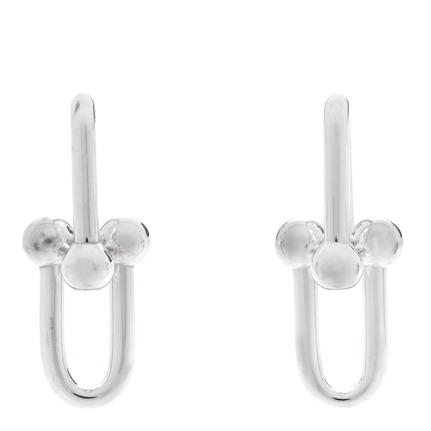 Sterling Silver Extra Large HardWear Link Earrings | FASHIONPHILE (US)