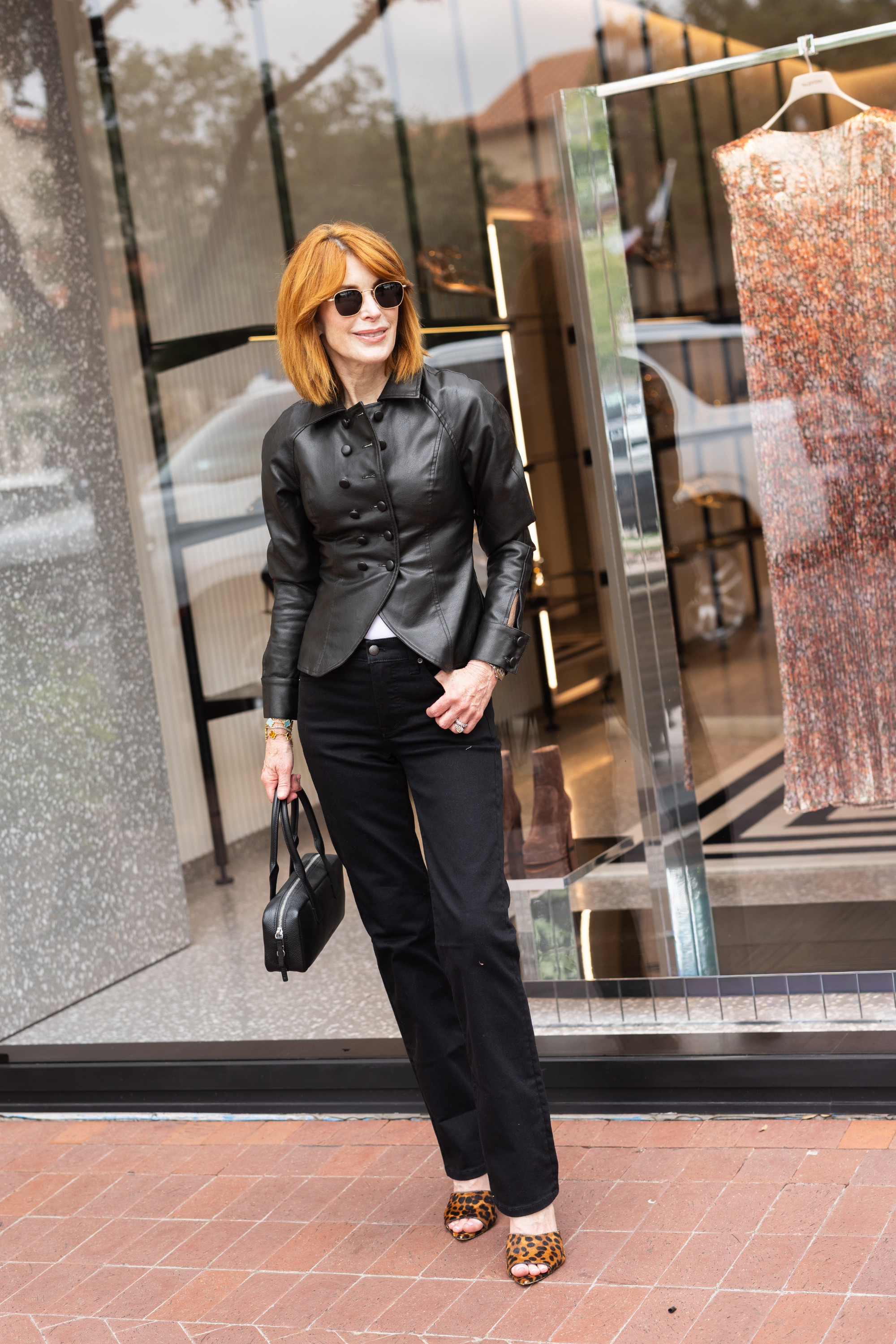 A leather jacket instantly makes black jeans feel more elevated. This look is perfect for concert outfit ideas, dinner plans, or a chic night out when you want something simple but not boring. #LTKOver40 #ConcertOutfits #DateNightOutfits #FallStyle 

 #LTKootd #LTKSeasonal #LTKOver40