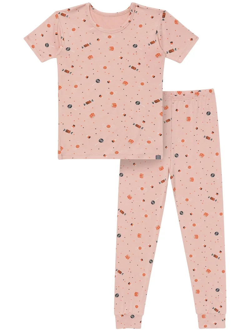 Modern Moments by Gerber Neutral Short Sleeve Halloween Pajama Set, 2-Piece, Sizes 6 - 12 Kids | Walmart (US)