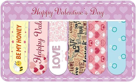 36Pcs Valentines Day Magnetic Bookmarks for Kids Gift Valentine Classroom Exchange Party Favor wi... | Amazon (US)