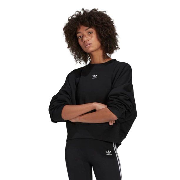 Adidas Women's Sweatshirt Adicolor Essentials Fleece Casual Pullover Sweater, Black, XS - Walmart... | Walmart (US)