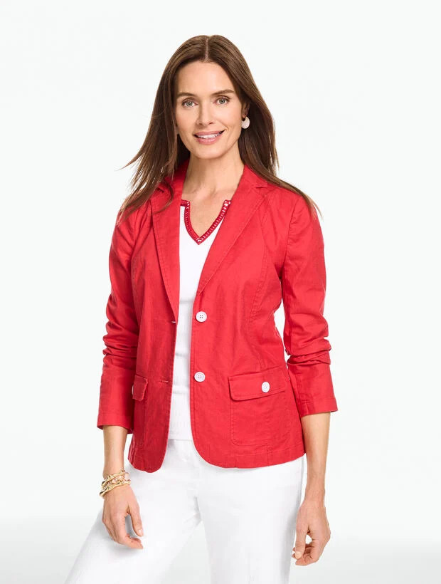 Stretch Linen Blazer | Talbots