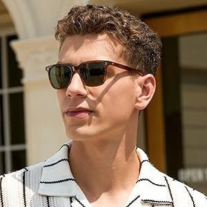 CARFIA Retro Acetate Polarized Sunglasses for Men UV400 Protection Driving Outdoor Anti-Glare Sun... | Amazon (US)