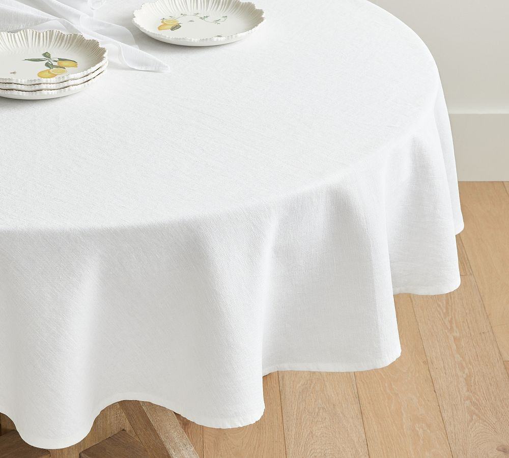 Mason Round Linen Tablecloth | Pottery Barn (US)