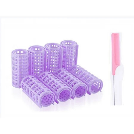 8 Pieces Brush Hair Rollers Plastic Hair Rollers Hair Curlers Rollers With 1 Pieces Steel Pintail Combs for Women Girls Hair Barber Hairdressing Tools Hairstyle Supplies (30 mm Random Color) | Walmart (US)