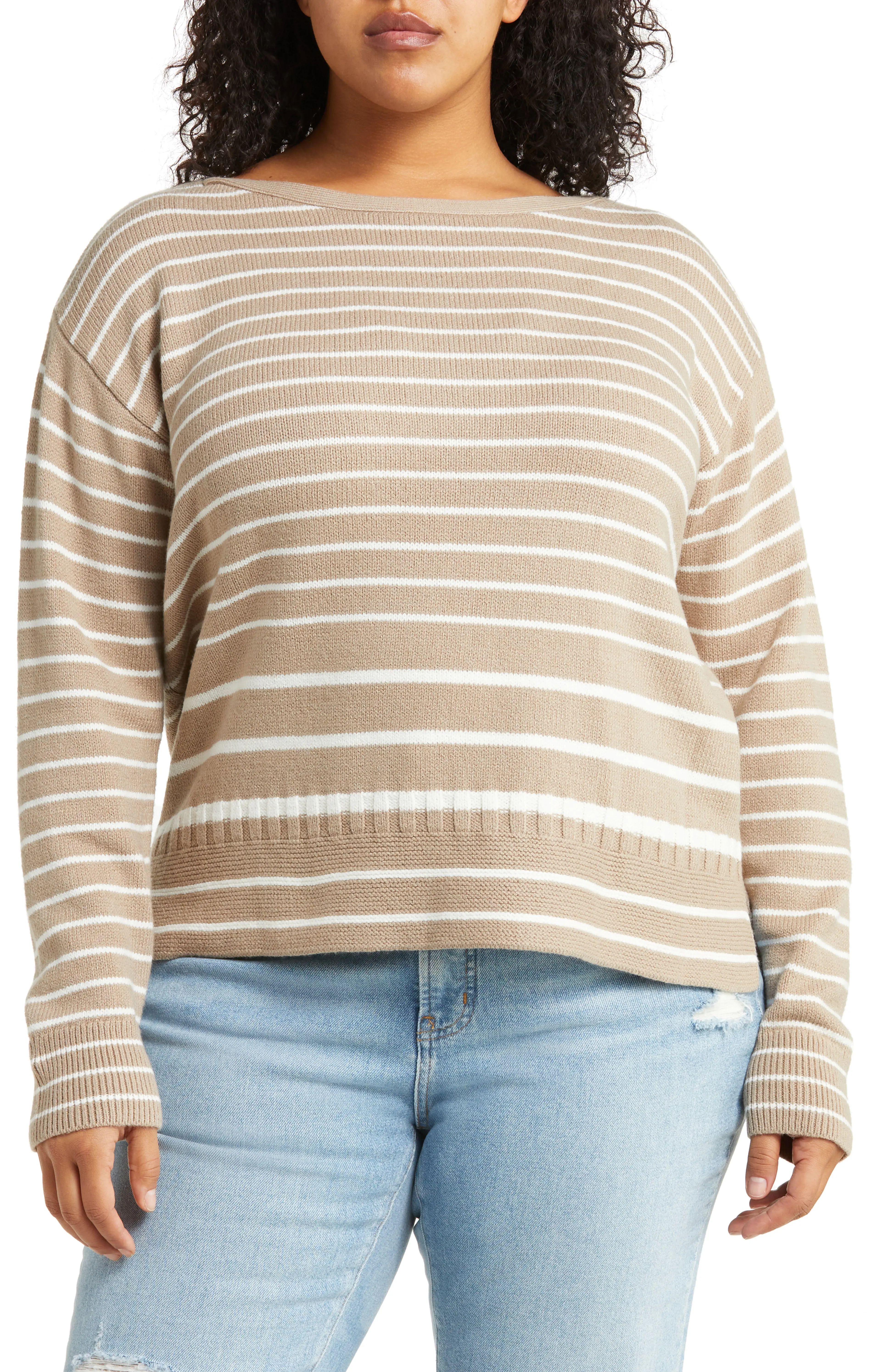Caslon® Stripe Organic Cotton Sweater | Nordstrom | Nordstrom