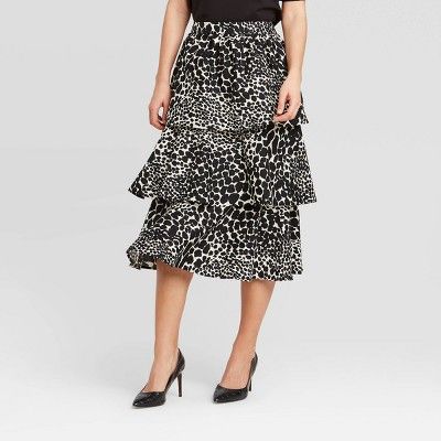 Women's Mid-Rise Tiered Ruffle Midi Skirt - Who What Wear™ | Target