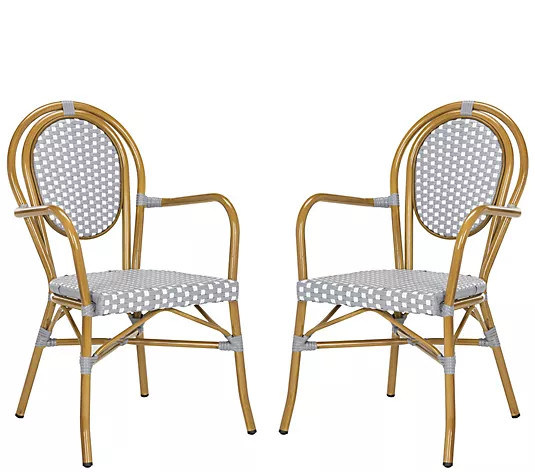 Safavieh Rosen French Bistro Stacking Arm Chair, Set of 2 - QVC.com | QVC