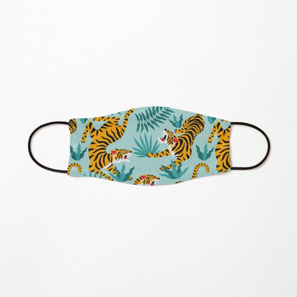 Tigers and tropical leaves Mask by AngelinaBambina | Redbubble (US)