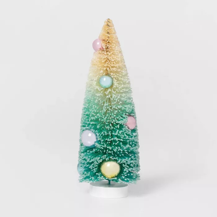 10in x 3.5in Bottle Brush Ornament Christmas Tree Decorative Figurine Teal - Wondershop™ | Target