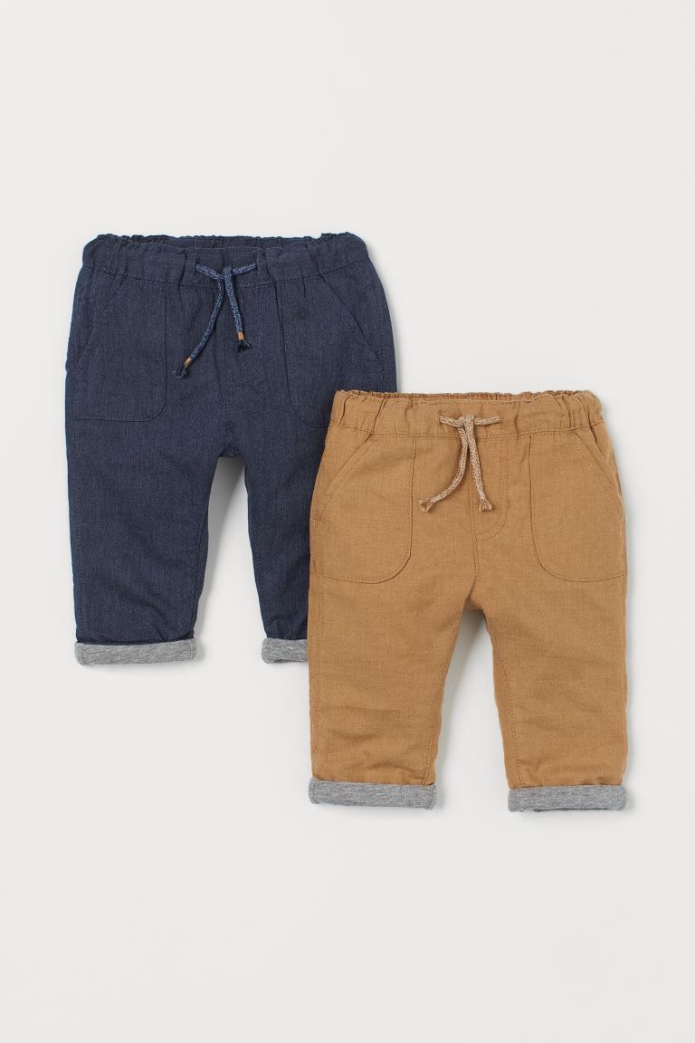 2-pack Lined Pull-on Pants | H&M (US + CA)