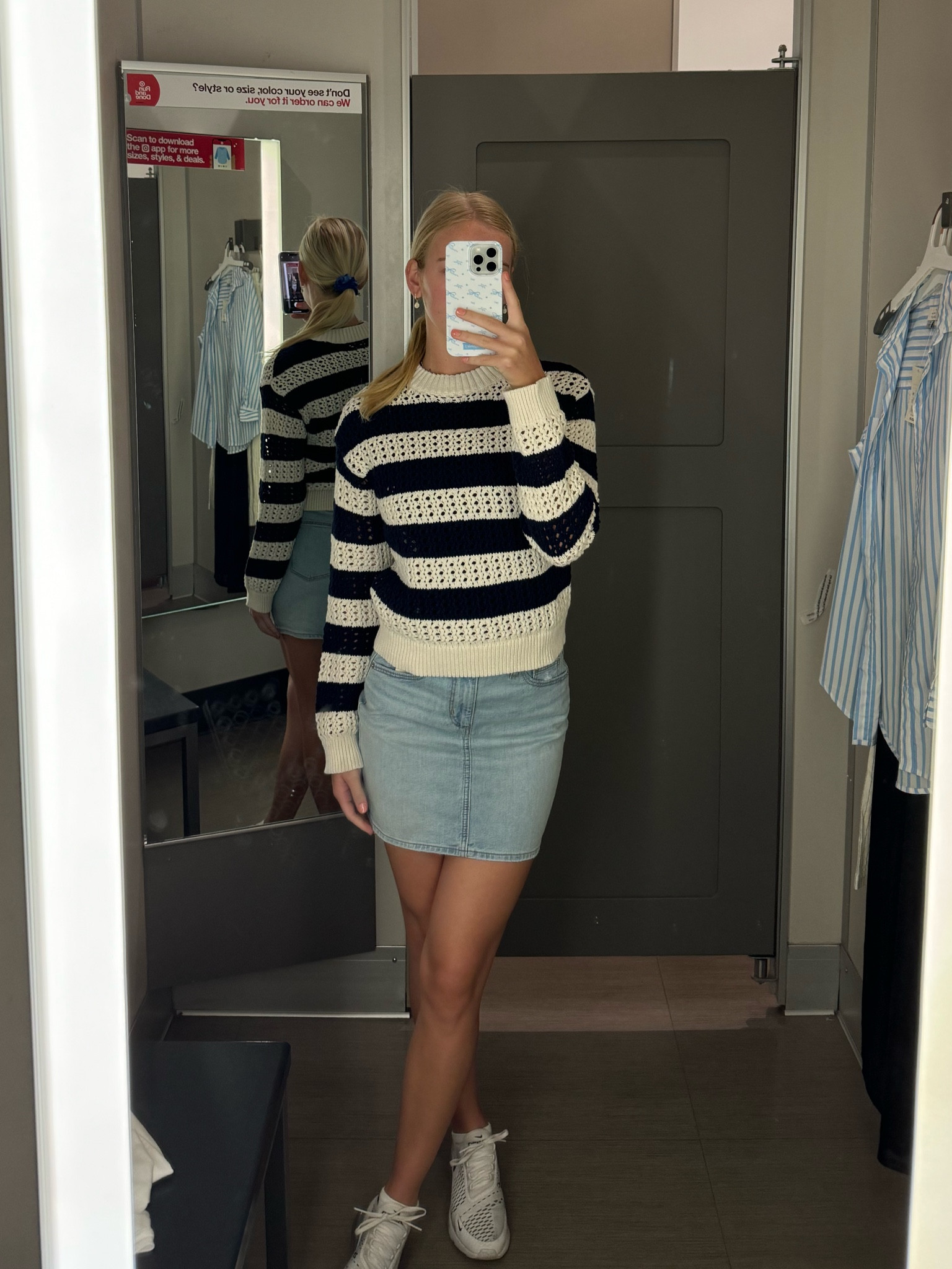 Cute target Sweater and Jean skirt 
#target #targetfind #targetfit #jeanskirt #sweater #summerfit 

#LTKFindsUnder50 #LTKStyleTip