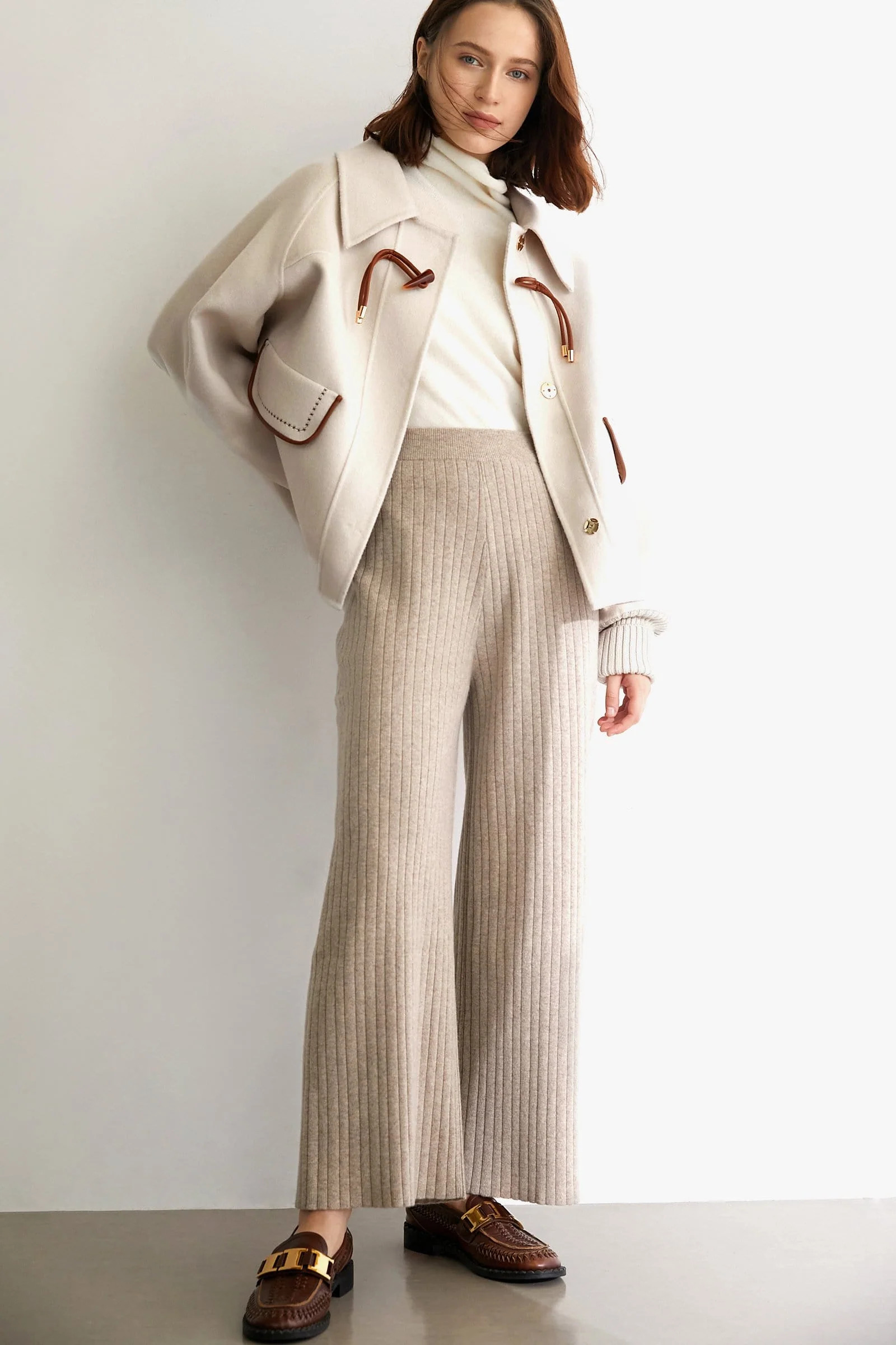 Fulvio Beige Premium Wool Single Breast Coat | J.ING