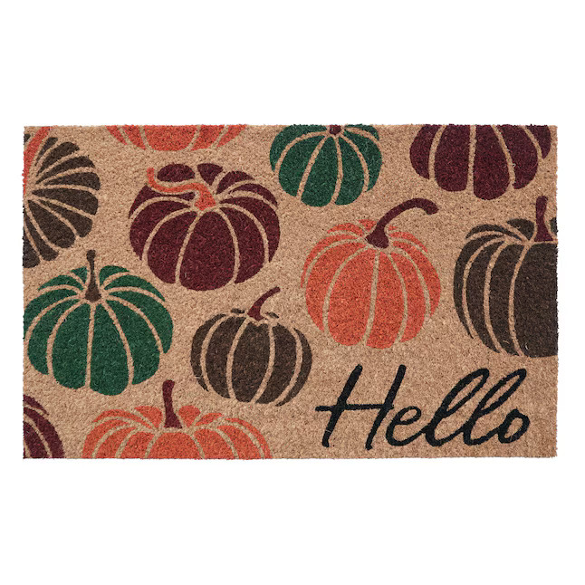 Style Selections 18-in x 30-in Natural Coir Non-Slip Grip Indoor or outdoor Summer Door Mat | Lowe's