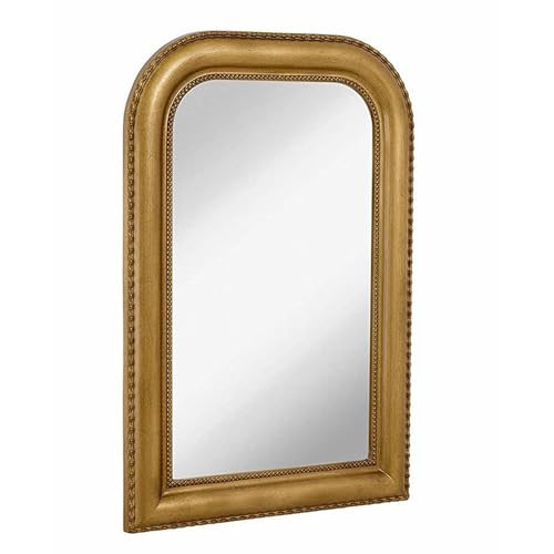 Hamilton Hills 20" x 30" Classic Gold Framed Rich Framed Top Round Corner Mirror - Thick Arched Top Rich Wall Mirror - Vanity for Bathroom Decor, Bedroom, Living Room - Hangs Horizontal or Vertical | Amazon (US)
