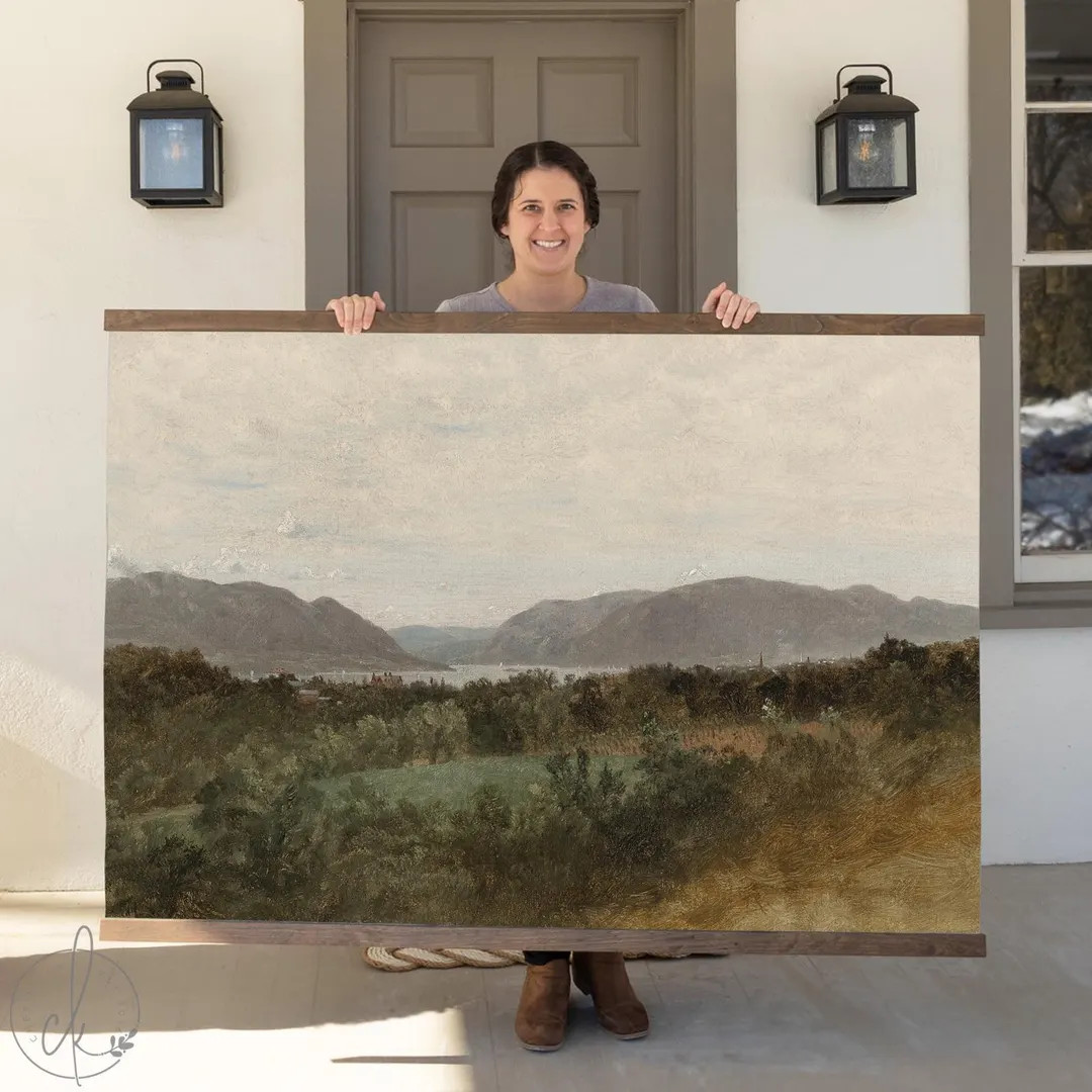 Vintage Landscape Artwork Canvas Tapestry | Extra Large Art | Farmhouse Decor | Living Room Wall ... | Etsy (US)