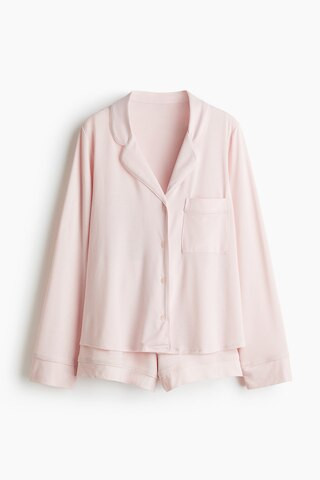 H & M - Pyjama shirt and shorts - Pink | H&M (UK, MY, IN, SG, PH, TW, HK)