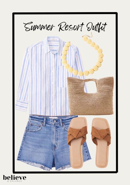 This vacation outfit is a great resort wear outfit for a resort wear look with perfect summer shorts and a cute pair of summer shorts and the perfect summer purse.  

#LTKFind #LTKstyletip #LTKSeasonal