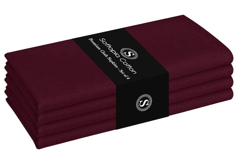 Napkins 100% Cotton Set of 4 Decorative Cloth Napkin Washable Dinner Napkins for Holiday, Dinner,... | Amazon (US)