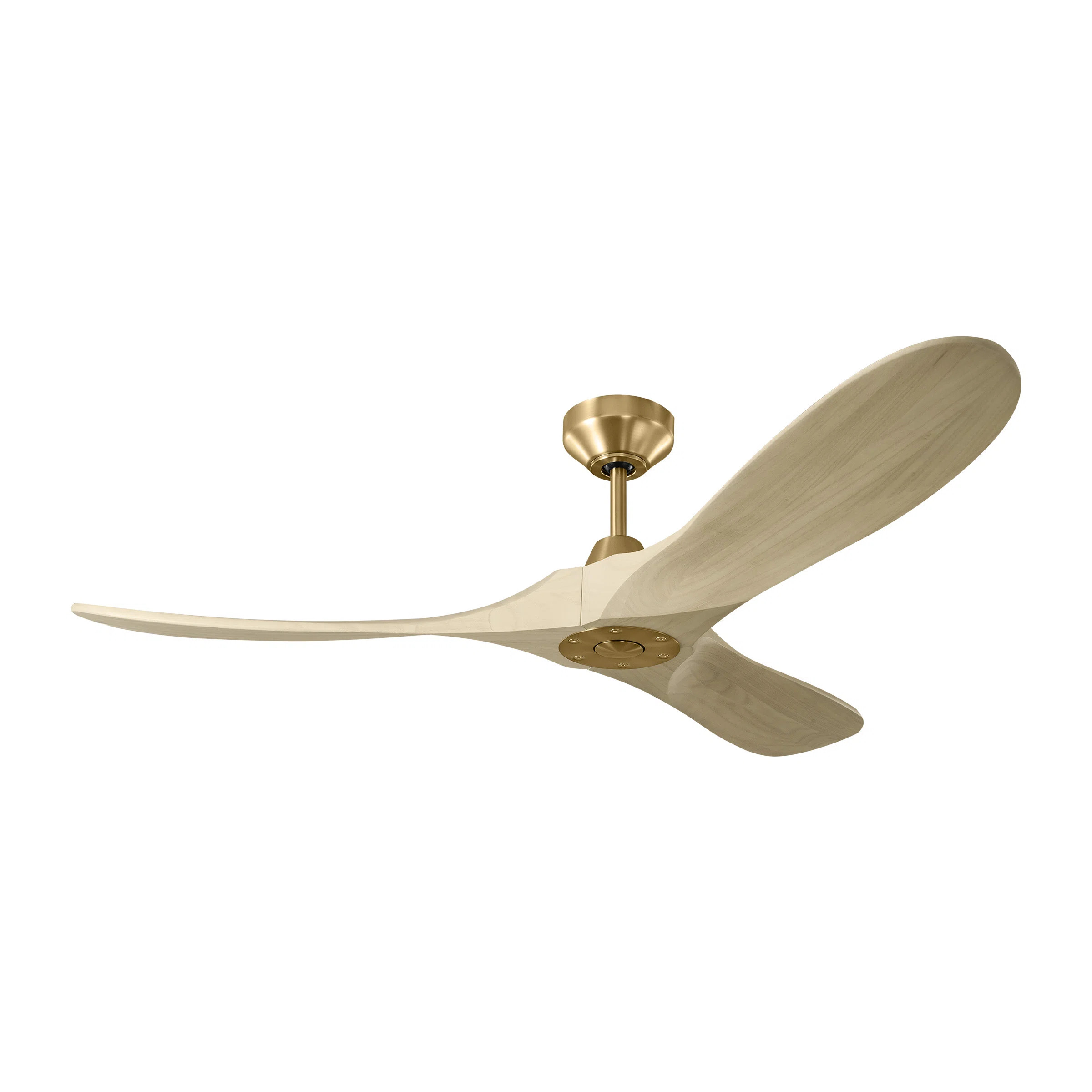 Maverick Smart 52 Celing Fan in Burnished Brass with Washed Blades | Wayfair North America