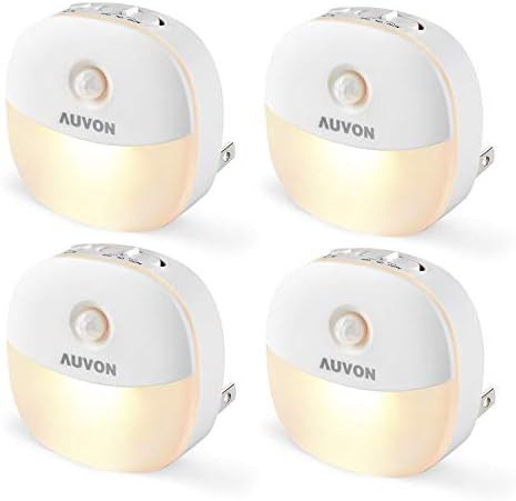 AUVON Plug-in LED Motion Sensor Night Light, Mini Warm White LED Nightlight with Dusk to Dawn Mot... | Amazon (US)
