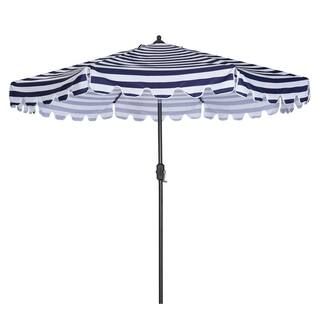 DIRECT WICKER 9 ft. Market Aluminum Outdoor Umbrella Crank Lift in Blue-W41921425 - The Home Depo... | The Home Depot