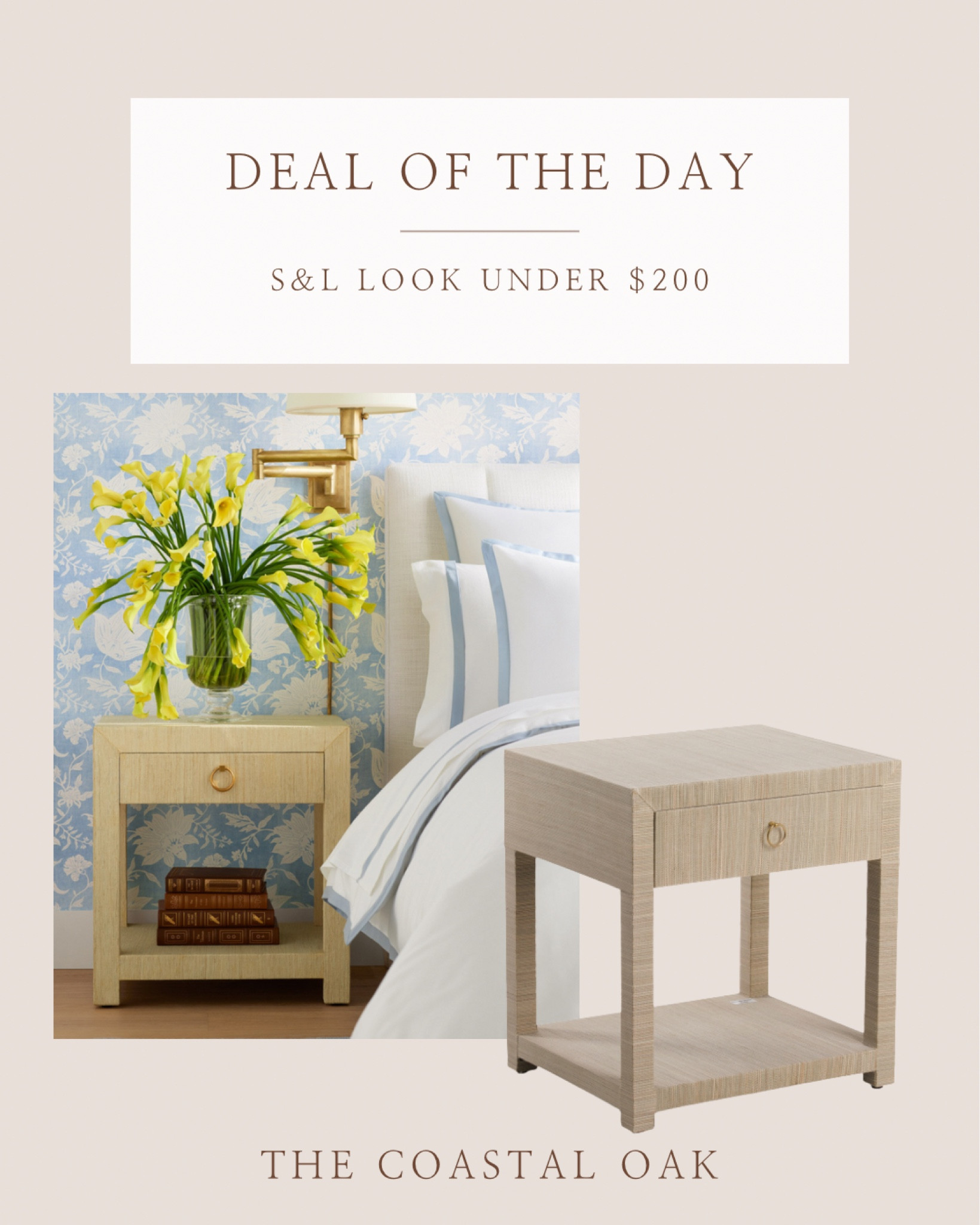 Serena & Lily end table or nightstand look alike from TJ Maxx 



#LTKstyletip #LTKsalealert #LTKhome
