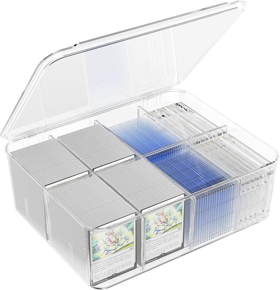 Transparent Trading Card Storage Box-Holds 2000+ Loose Cards-Plastic Card Deck Box for Baseball C... | Amazon (US)