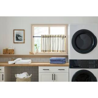 StyleWell 43 in. - 72 in. Tension 3/4 in Single Curtain Rod Kit in Matte Black with Flat Finial U... | The Home Depot