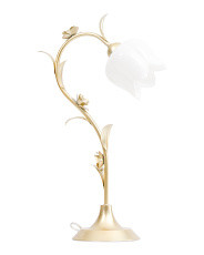 21.75in Floral Metal Glass Shade Table Lamp | Marshalls