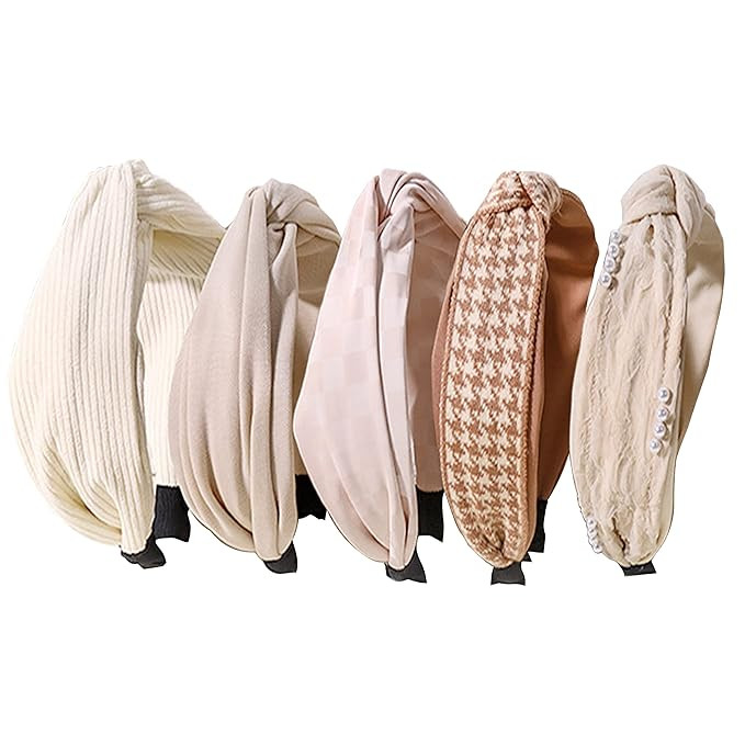 Headbands for Women and Girls, 5 Pcs Cute Milk Hair Accessories Cross Knotted Headbands, Fashion ... | Amazon (US)