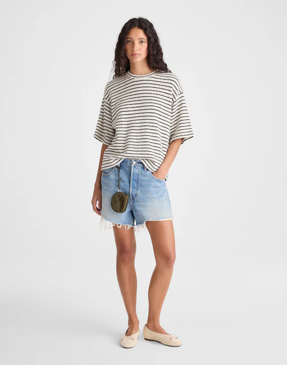 The Boxy Crop Tee in Allday Jersey | Madewell