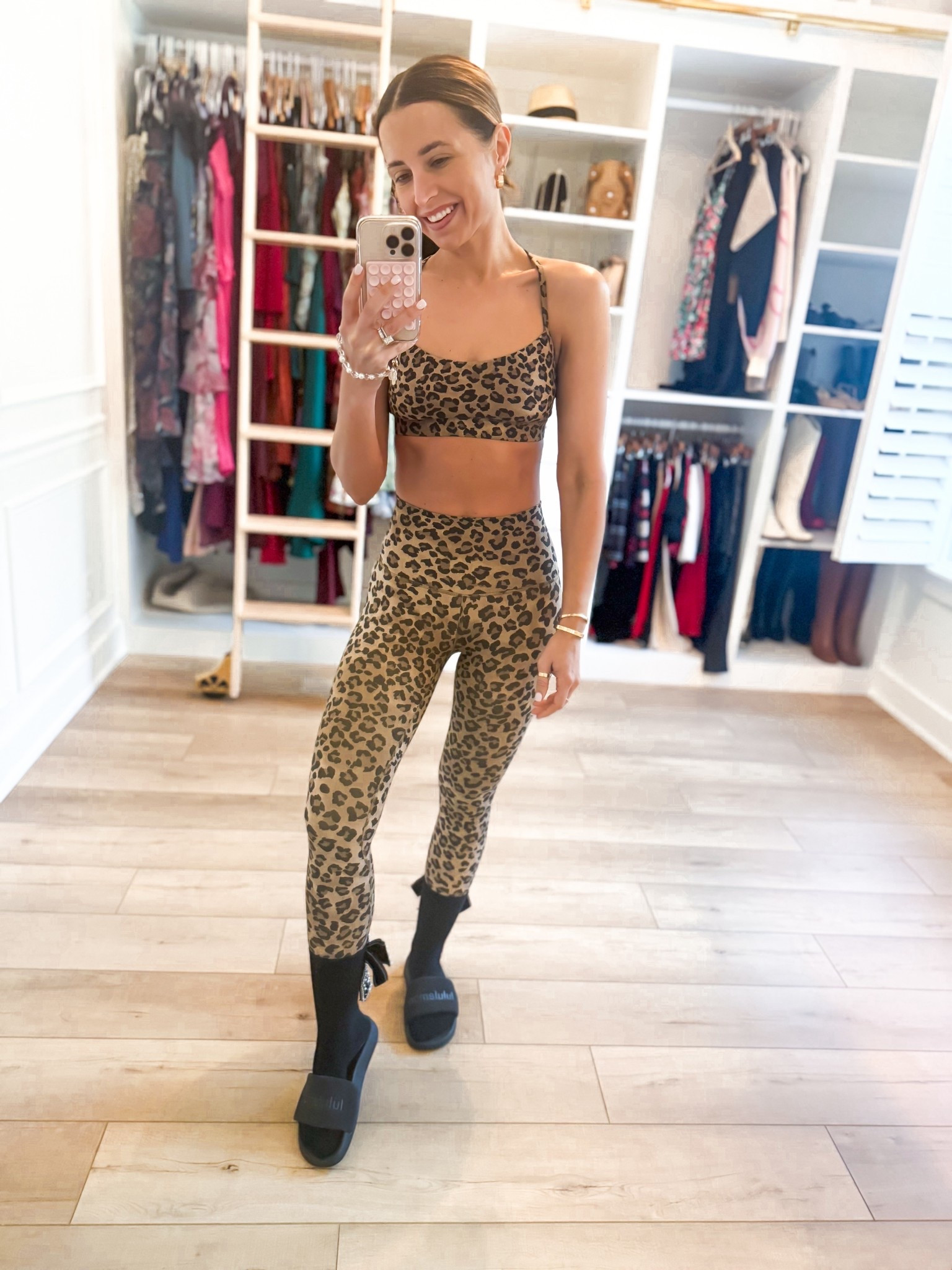 New Lululemon leopard print align leggings 25” in size 0. Lululemon sports bra in sz 4. Pure Barre outfit. Matching workout set. Pilates outfit. Lululemon slide sandals.

#LTKActive #LTKmorningroutine #LTKfitnessgoals