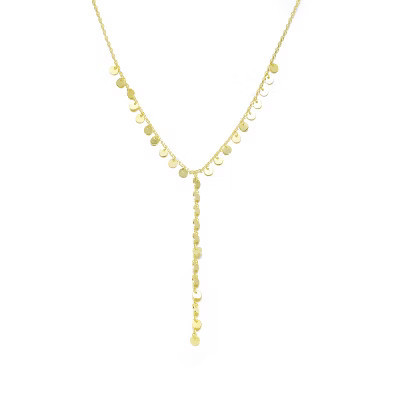 Guili 14K Gold Plated "Y" Necklace, a modern and chic design that adds sophistication, grace, and class to any outfit for a refined look. | Target