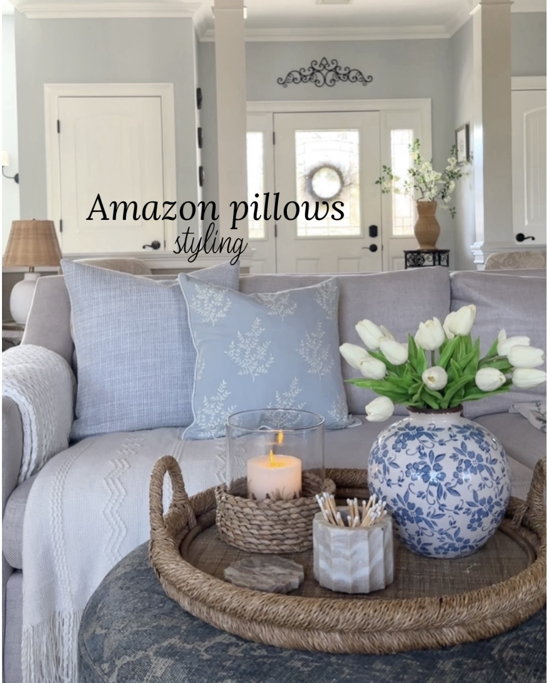 Spring to summer coastal, blue pillows, vases, florals, hurricane candleholder, spring candles, throw blanket, sofa and more home decor accessories. Pottery Barn, Target, Walmart. 

#LTKSaleAlert #LTKdayinmylife #LTKHome